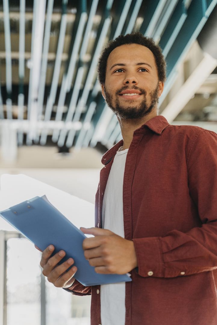 Young professional using business English